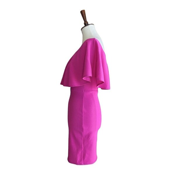 Soprano Womens Pink Ruffle Off-the-Shoulder Bodycon Dress Size S - Picture 11 of 13